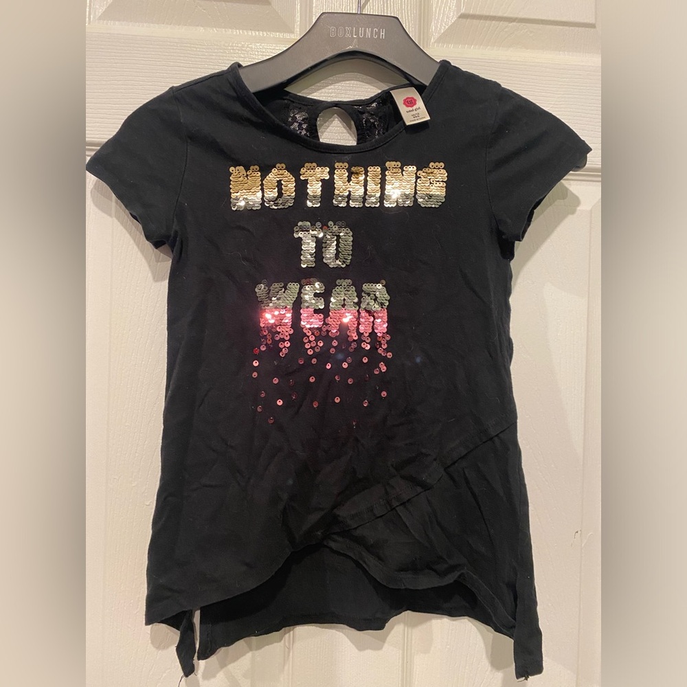 GUC Trendy Black Kids Shirt with Sequin Design